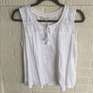 Lucky Brand white Lace tank Top like new maybe worn once